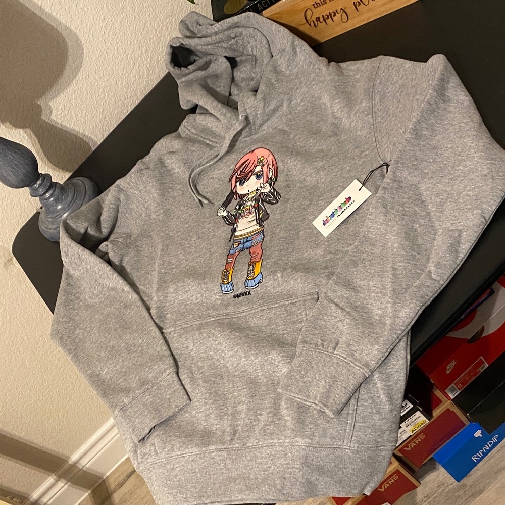 Hoodie with Embroidered Anime Character